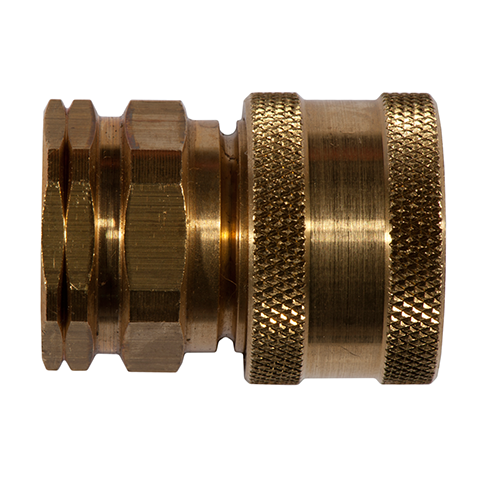 17050885 Coupling - Straight Through - Female Thread Rectus en Serto Straight through quick couplers with full bore works without a valve and thus achieve the best possible flow (flow). The turbulence which is normally caused by the intergrated valves is not present.