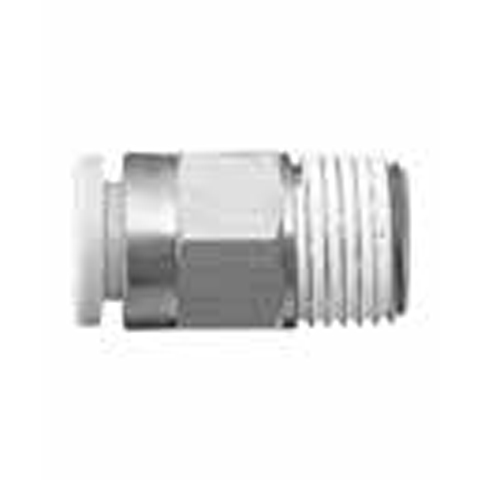 19014300 Straight Connector - Thread Straight Push-in fittings are suitable to ensure a quick straight connection in a pneumatic system.