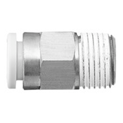 19014320 Straight Connector - Thread Straight Push-in fittings are suitable to ensure a quick straight connection in a pneumatic system.
