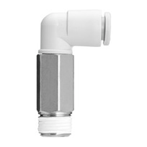 19055010 Elbow Connector - 90 degrees Elbow push-in fittings are suitable to ensure a quick 90 degree connection in a pneumatic system.
