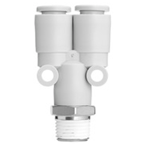 19060350 Y Connector Y Push-in fittings are suitable to ensure a quick connection pneumatic system and are designed to combine or split flows to the main line.