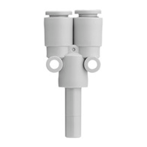 19060480 Y Connector Y Push-in fittings are suitable to ensure a quick connection pneumatic system and are designed to combine or split flows to the main line.