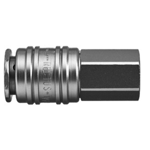 48055330 Coupling - Single Shut-off - Female Thread Rectus and Serto Single shut-off quick couplers work without a valve in the nipple but with a valve in the quick coupler. The flow is stalled when the connection is broken. (Rectus KA serie)