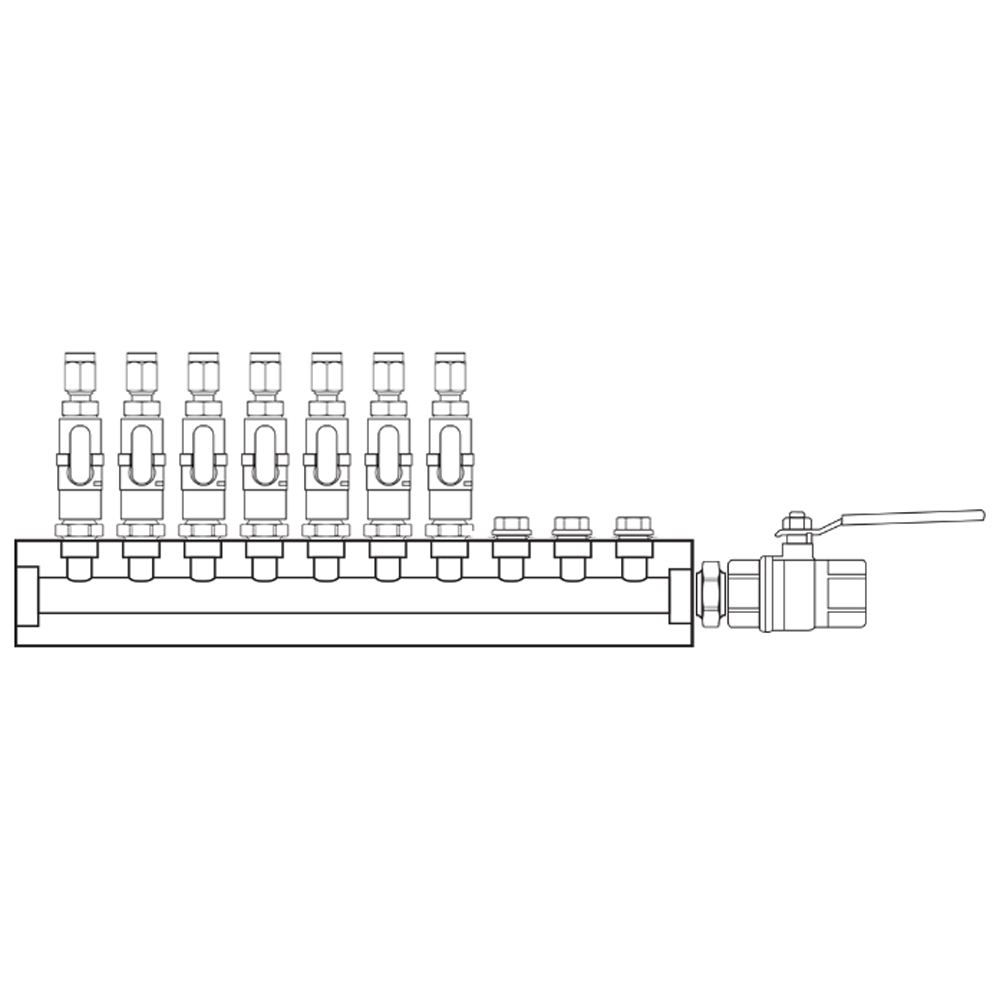 M1071202 Verdeelblokken Messing