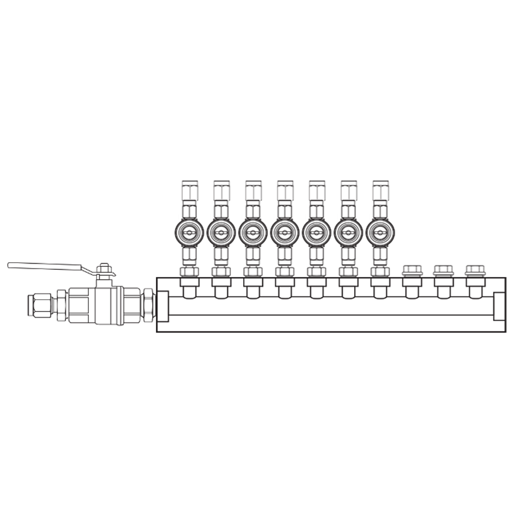 M1072050 Verdeelblokken Messing