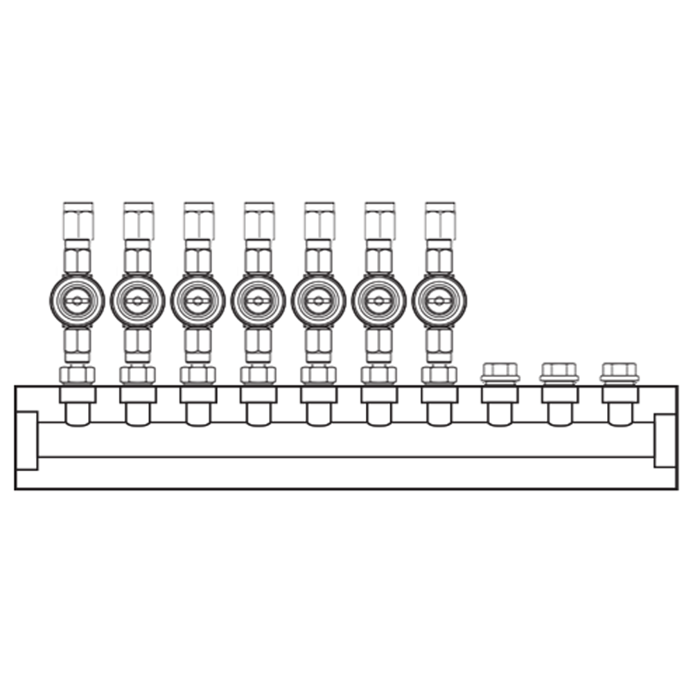 M1073000 Verdeelblokken Messing