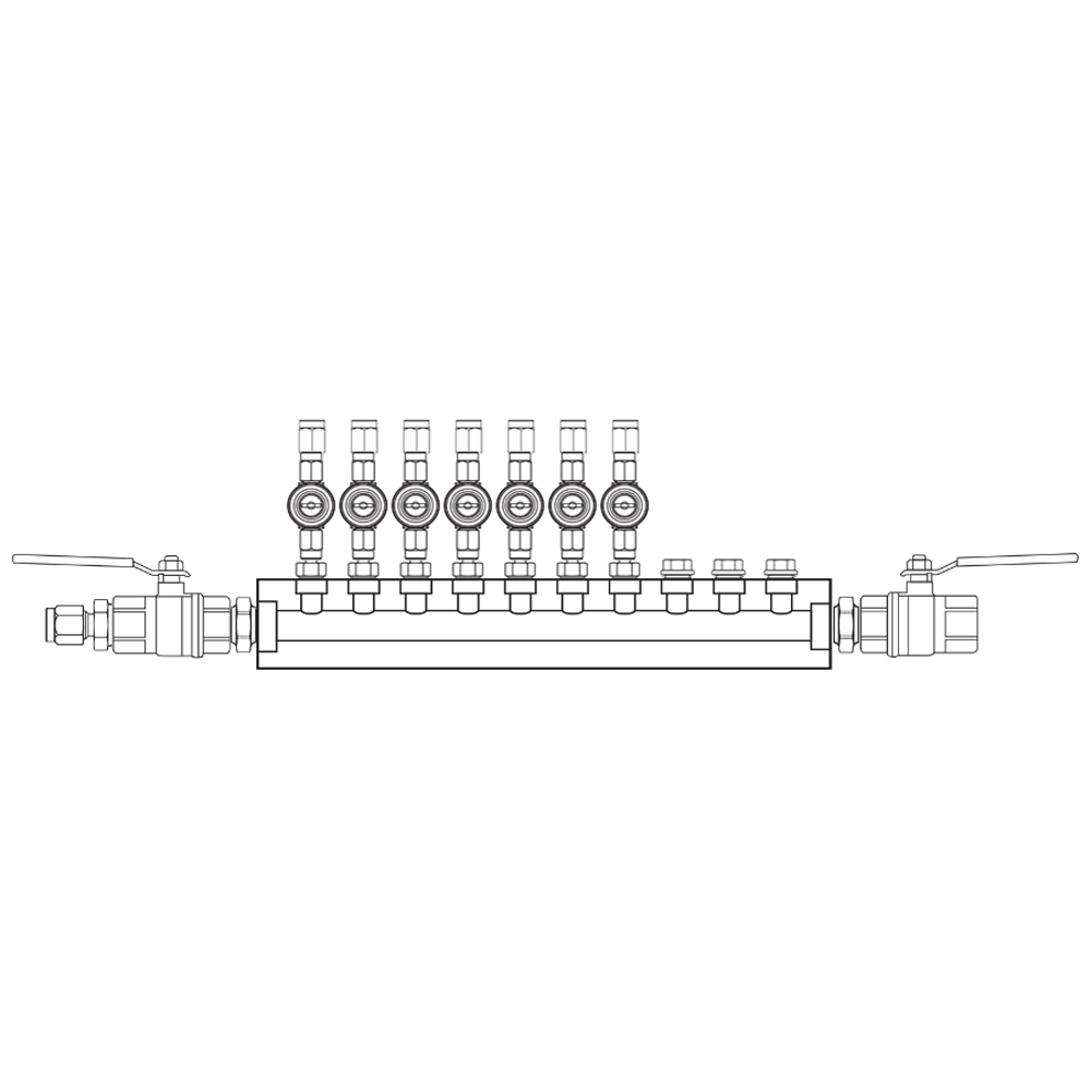 M1073022 Verdeelblokken Messing