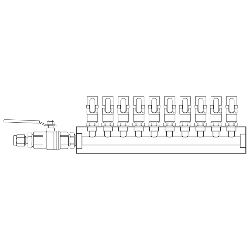 M1101040 Verdeelblokken Messing