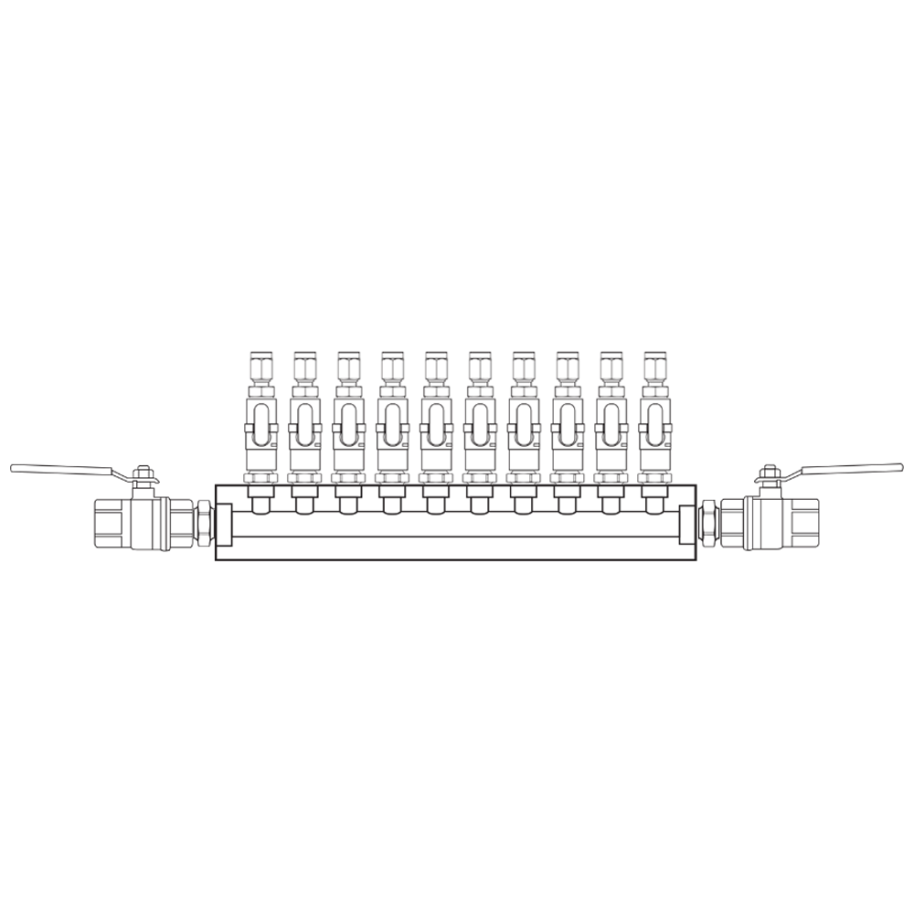 M1101112 Verdeelblokken Messing