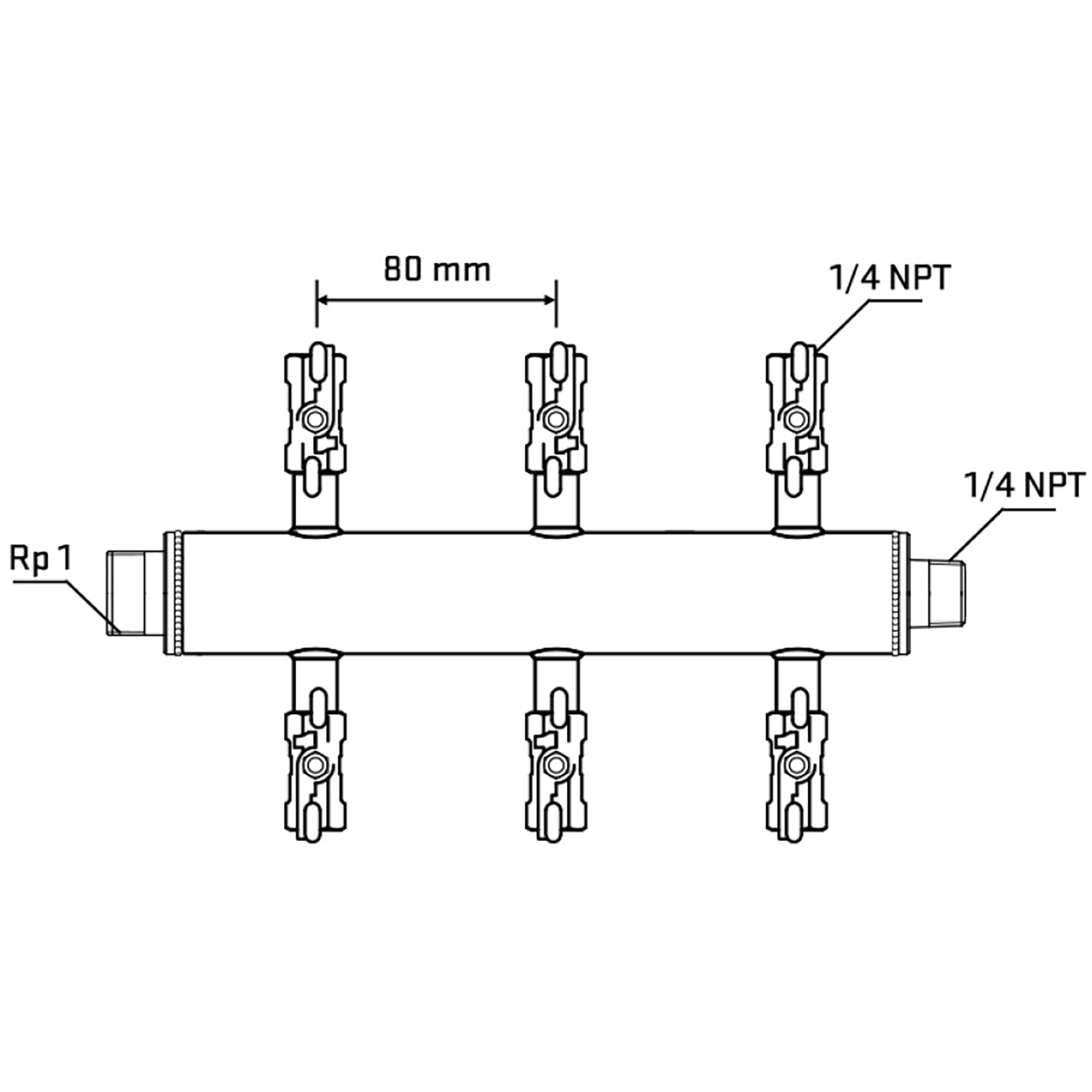 M506A020740 Manifolds Stainless Steel Double Sided