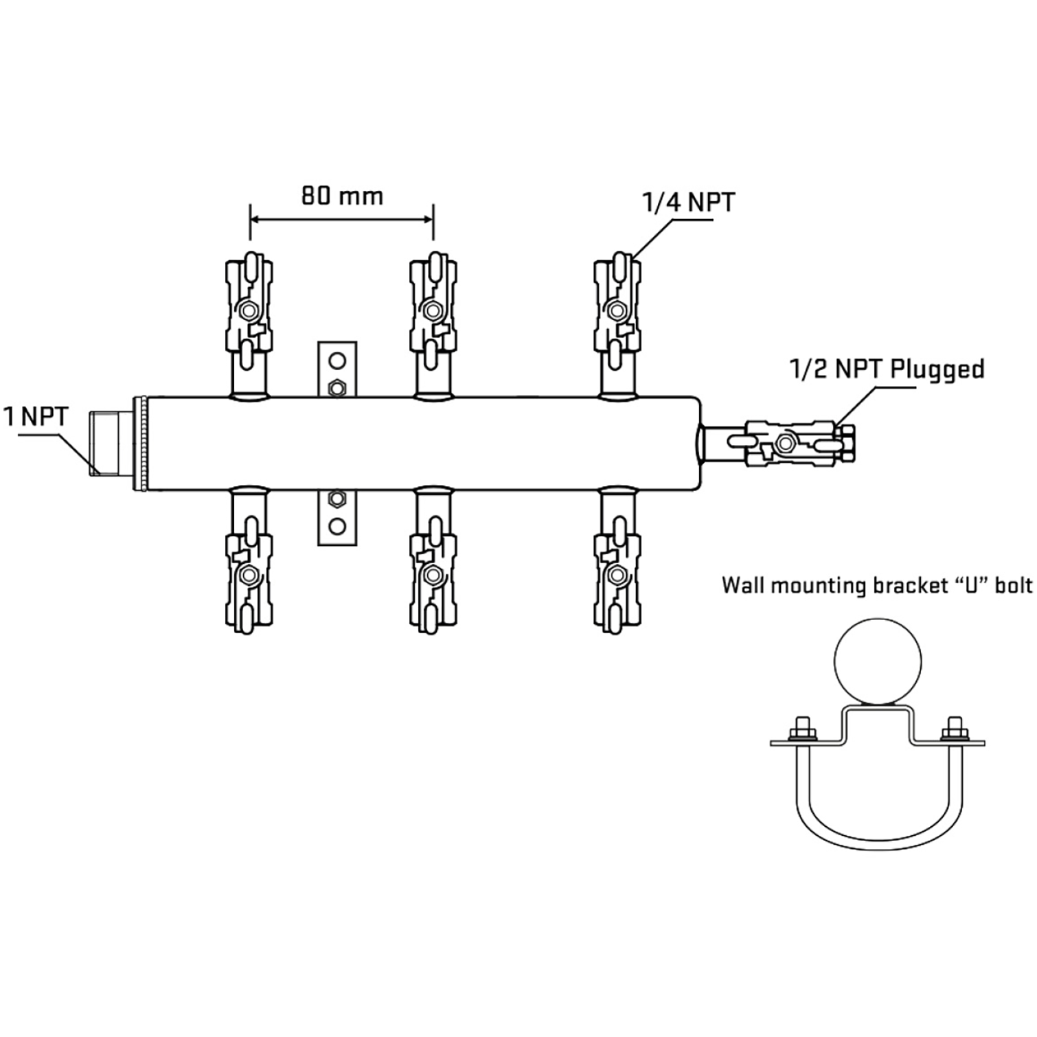 M506A021111 Manifolds Stainless Steel Double Sided