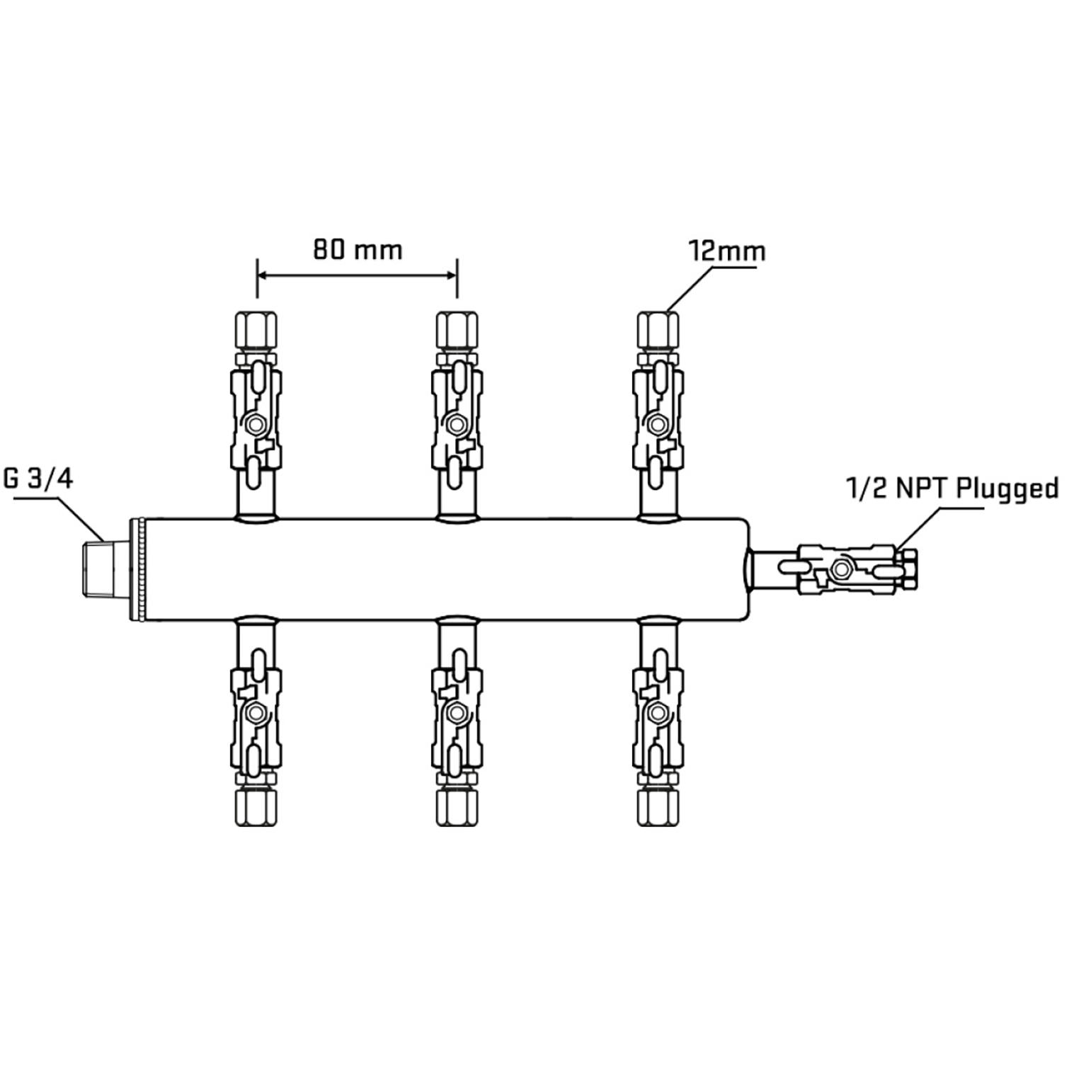 M506A030410 Manifolds Stainless Steel Double Sided