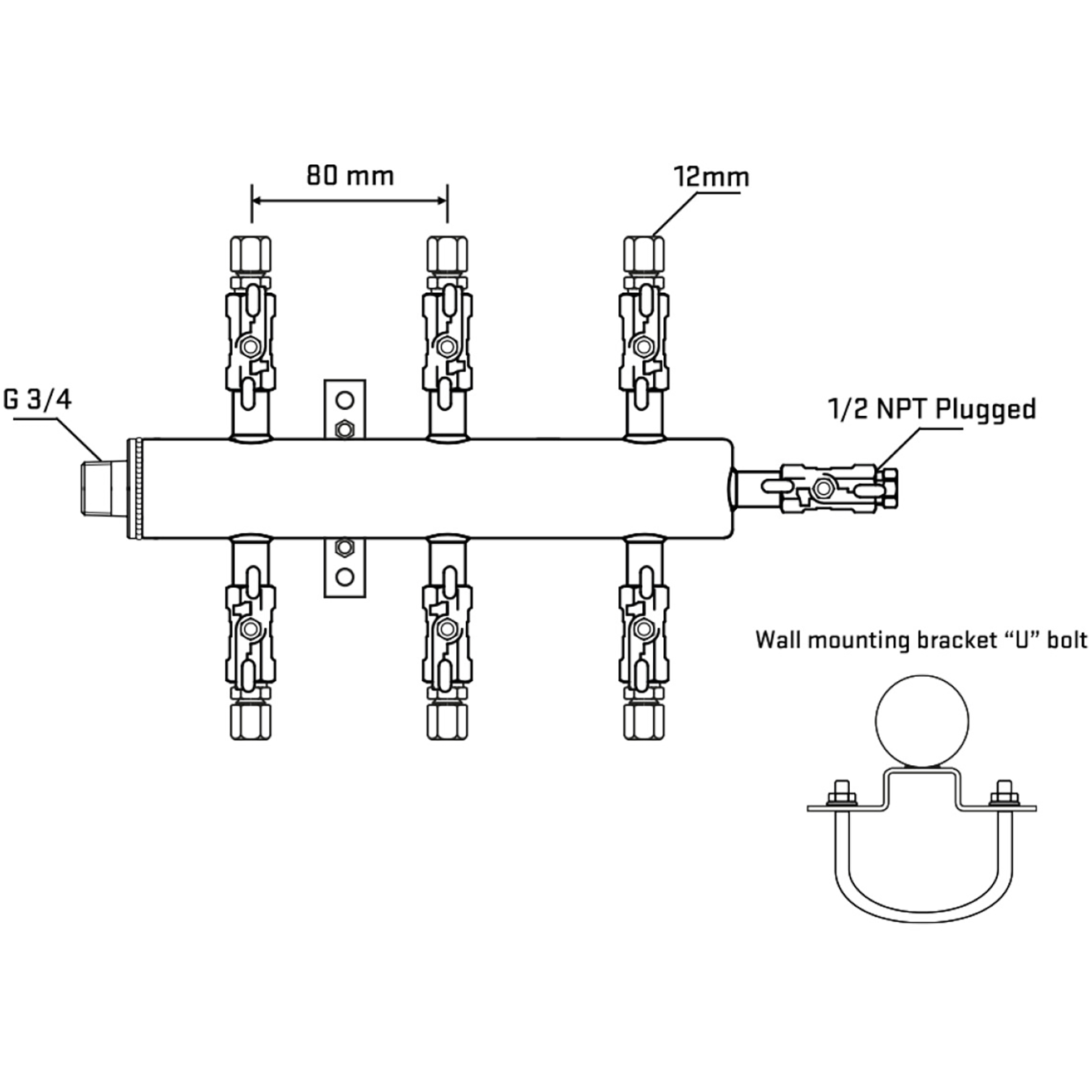 M506A030411 Manifolds Stainless Steel Double Sided