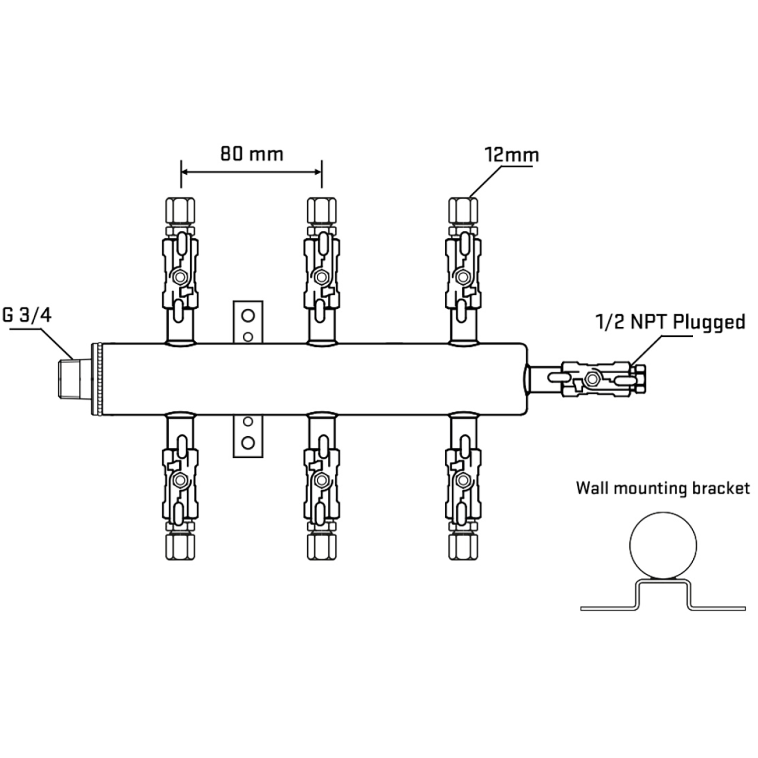 M506A030412 Manifolds Stainless Steel Double Sided