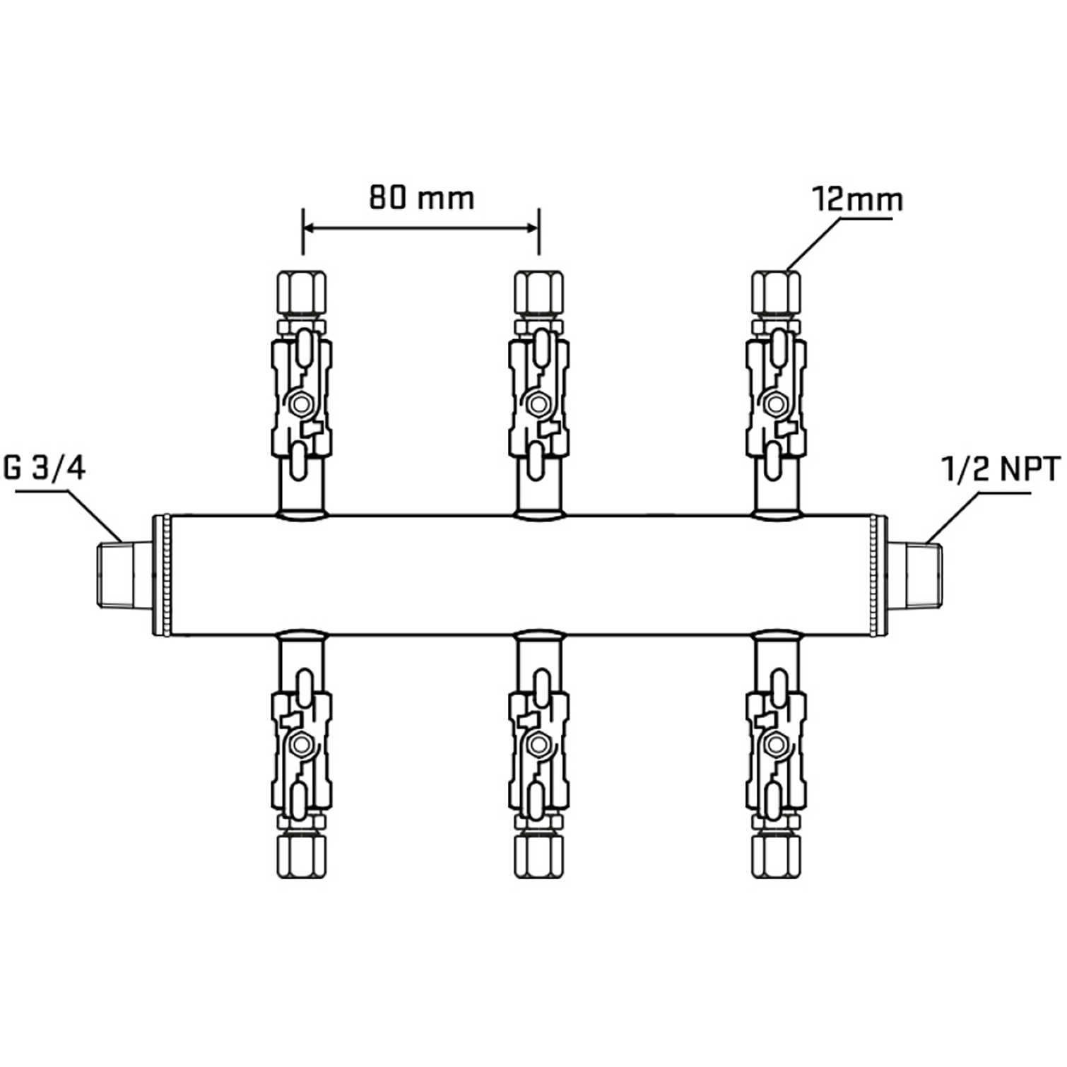 M506A030430 Manifolds Stainless Steel Double Sided