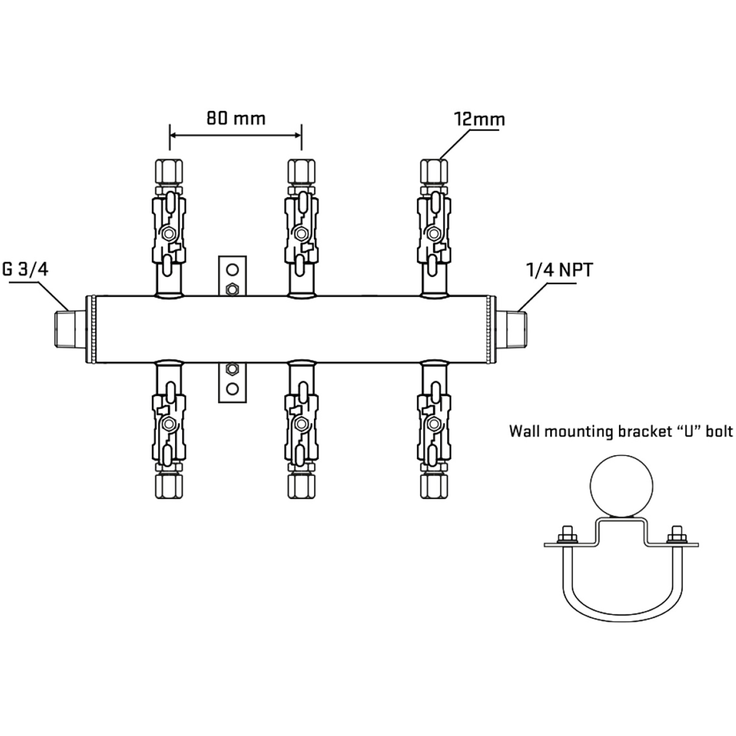 M506A030441 Manifolds Stainless Steel Double Sided