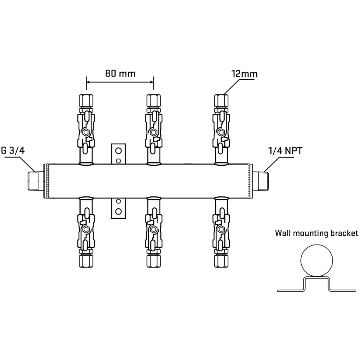 M506A030442 Manifolds Stainless Steel Double Sided