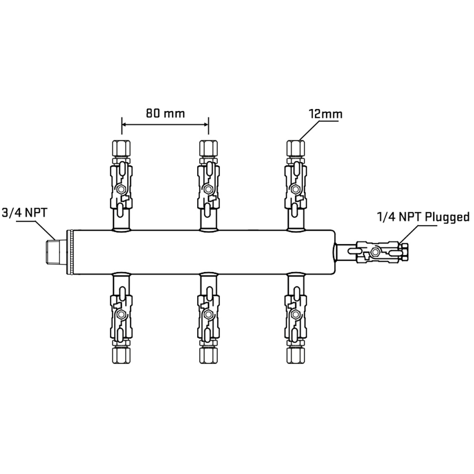 M506A030820 Manifolds Stainless Steel Double Sided