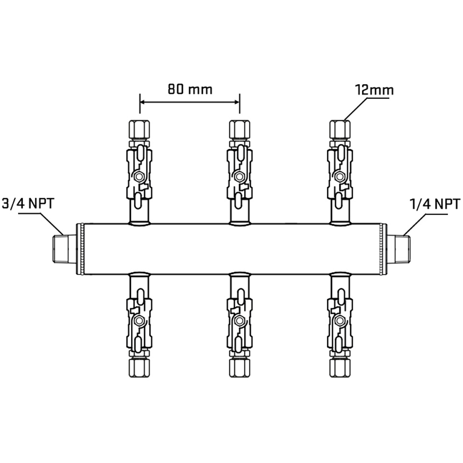 M506A030840 Manifolds Stainless Steel Double Sided