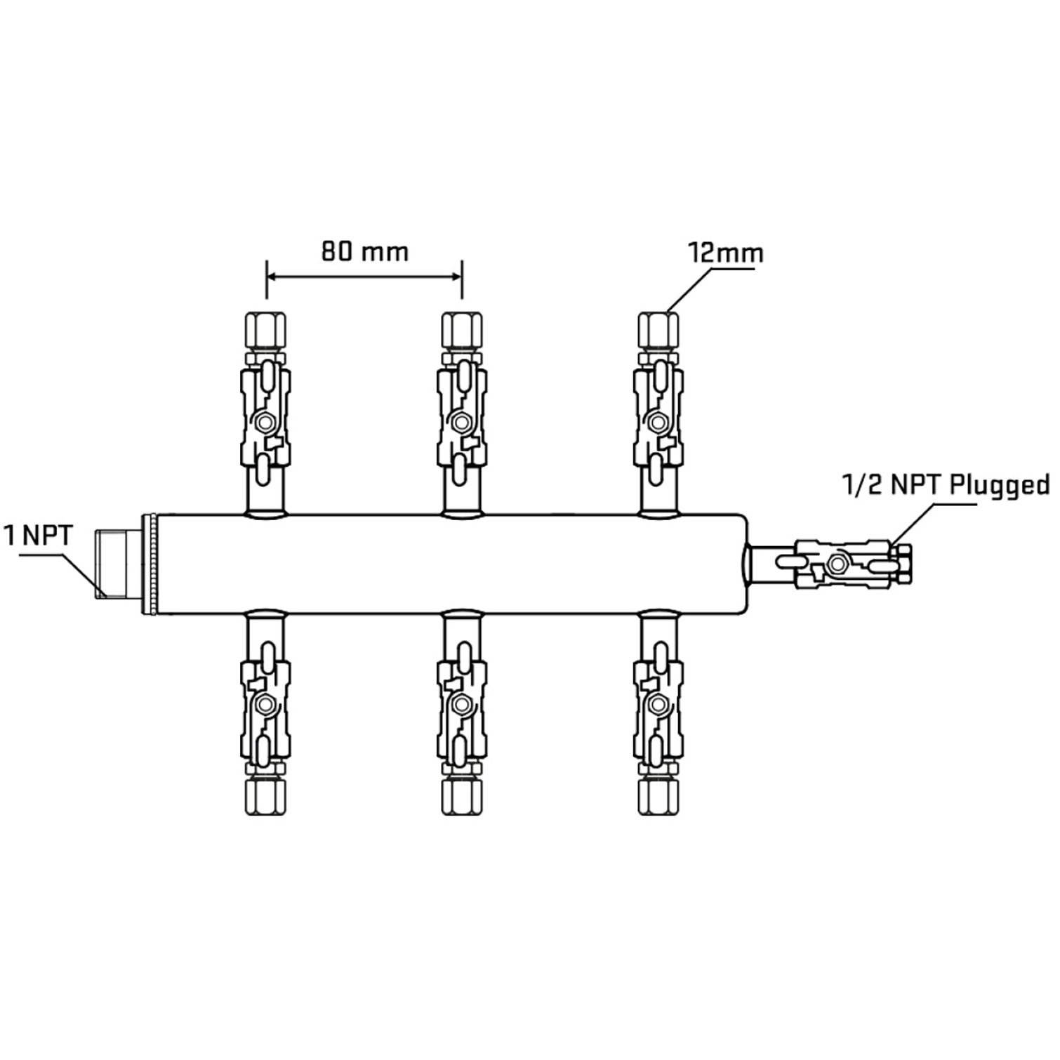 M506A031110 Manifolds Stainless Steel Double Sided