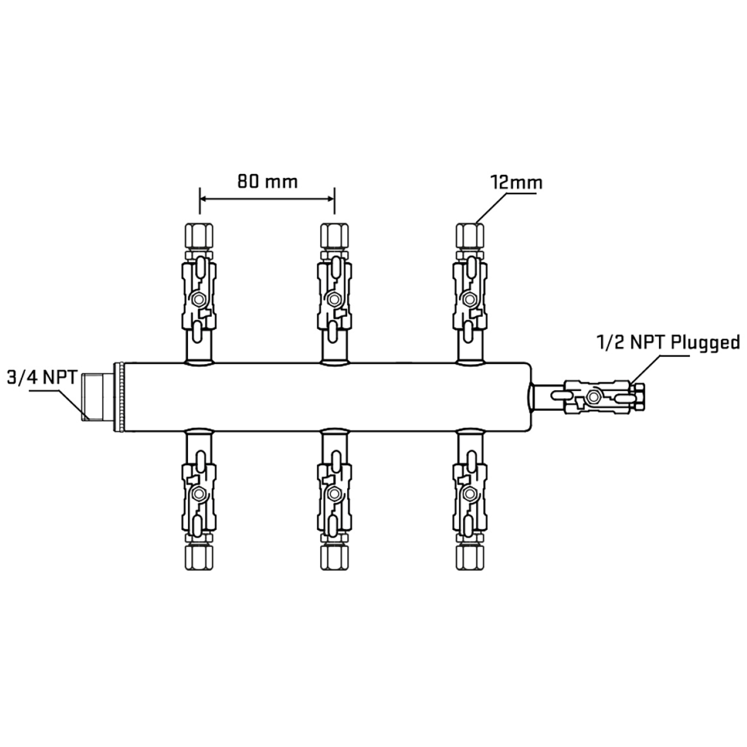 M506A041010 Manifolds Stainless Steel Double Sided