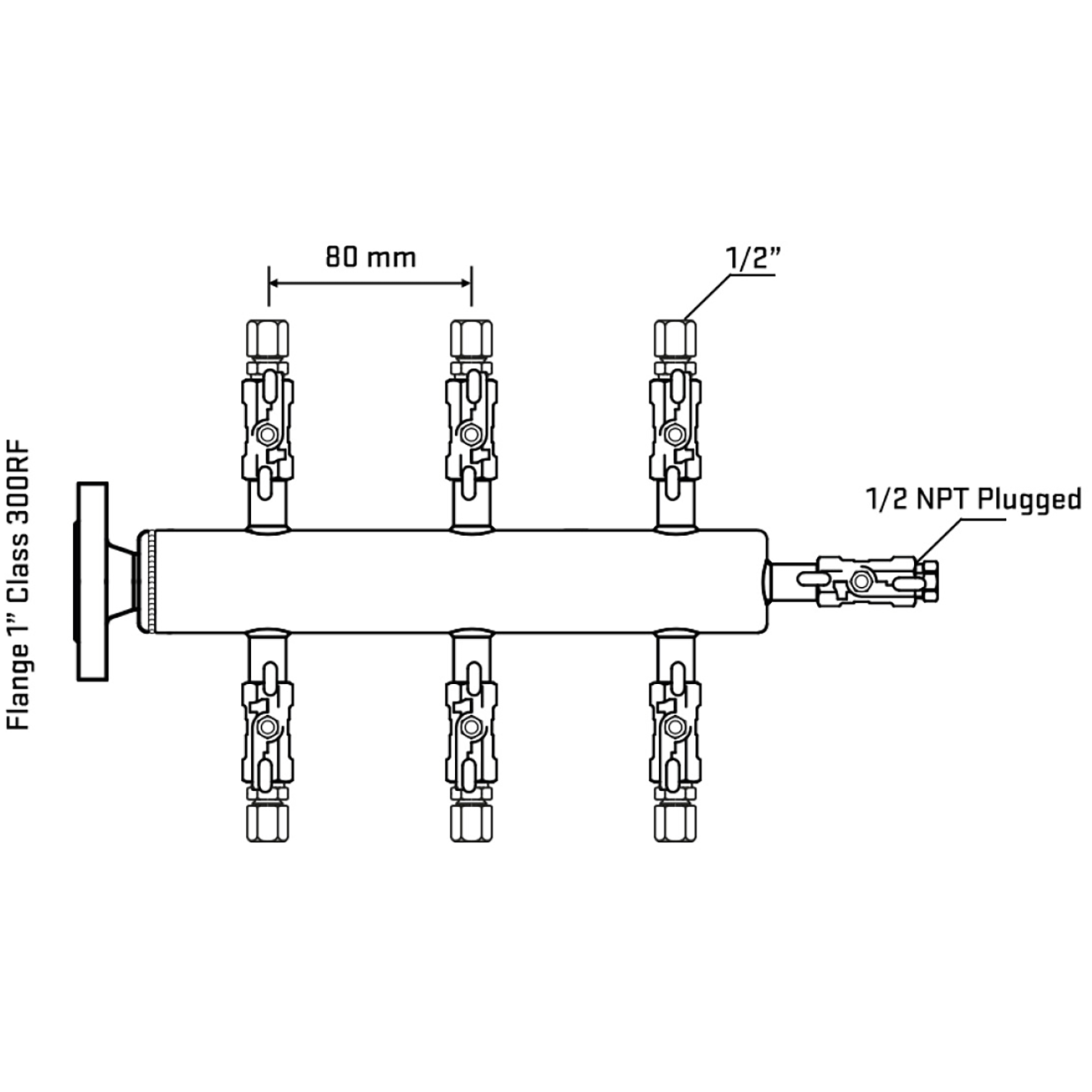 M506A050210 Manifolds Stainless Steel Double Sided