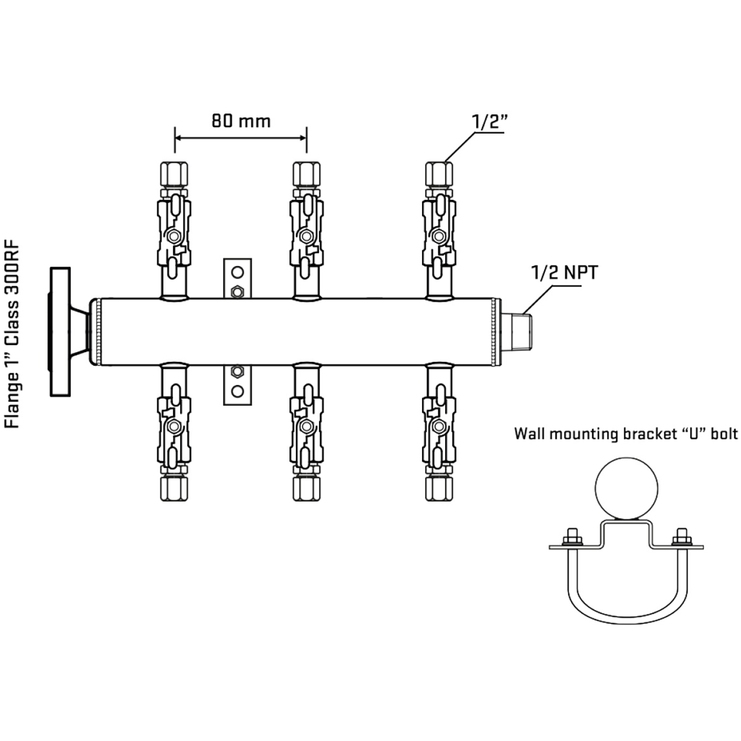 M506A050231 Manifolds Stainless Steel Double Sided