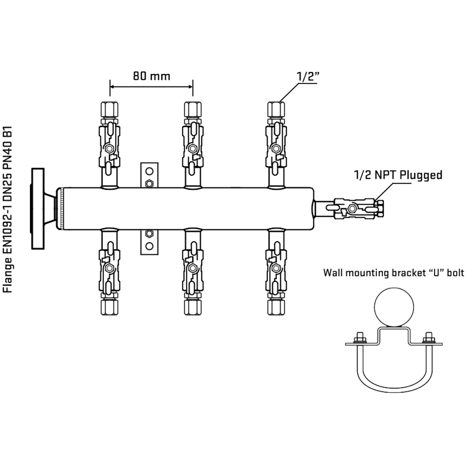 M506A050311 Manifolds Stainless Steel Double Sided