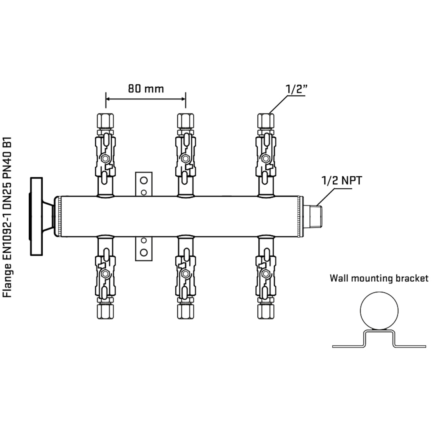 M506A050332 Manifolds Stainless Steel Double Sided