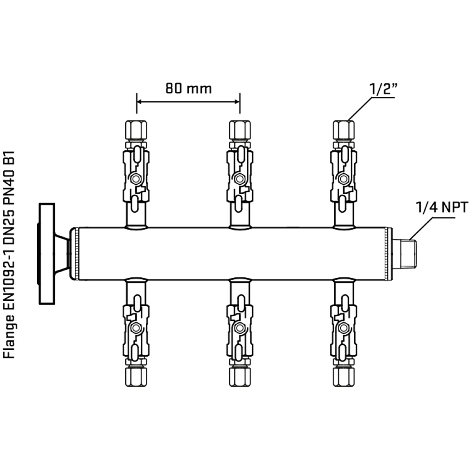 M506A050340 Manifolds Stainless Steel Double Sided