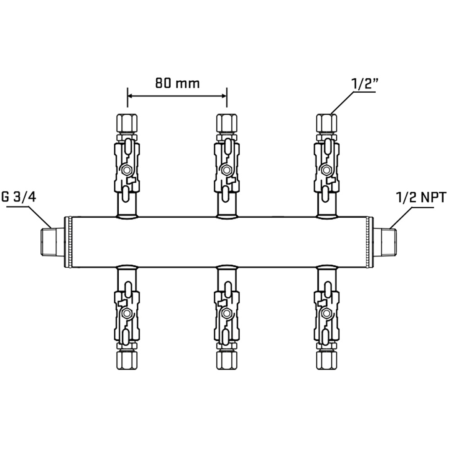 M506A050430 Manifolds Stainless Steel Double Sided