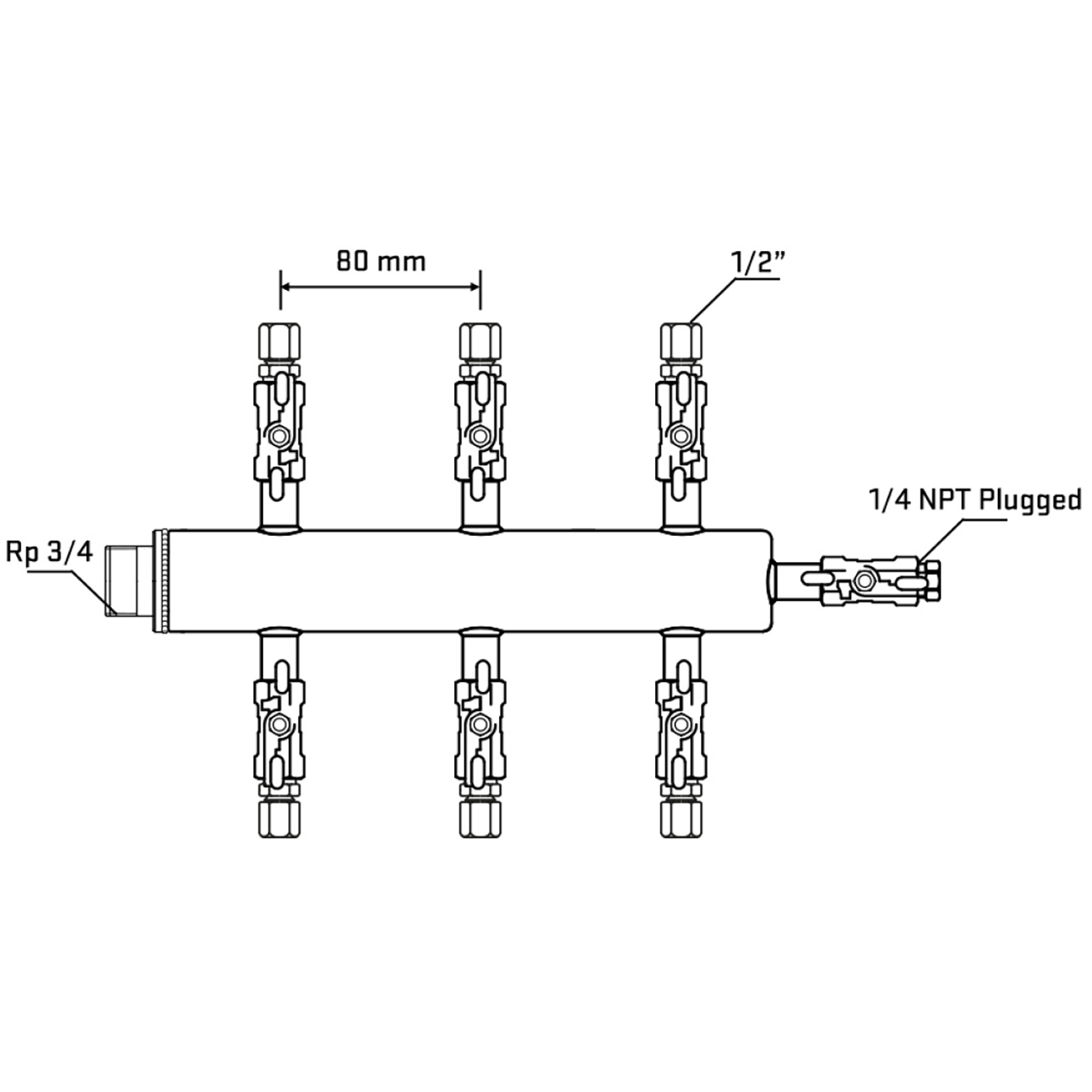 M506A050620 Manifolds Stainless Steel Double Sided