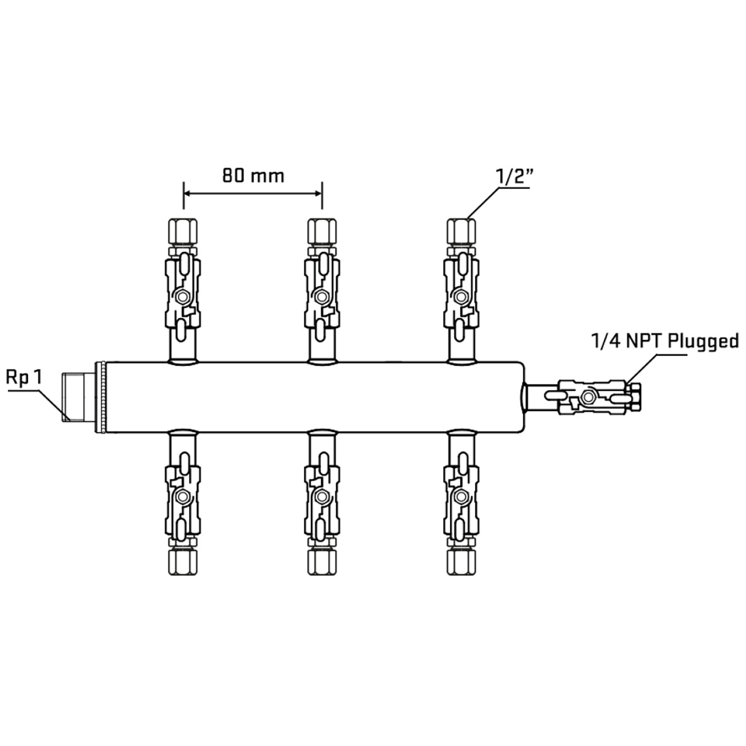 M506A050720 Manifolds Stainless Steel Double Sided