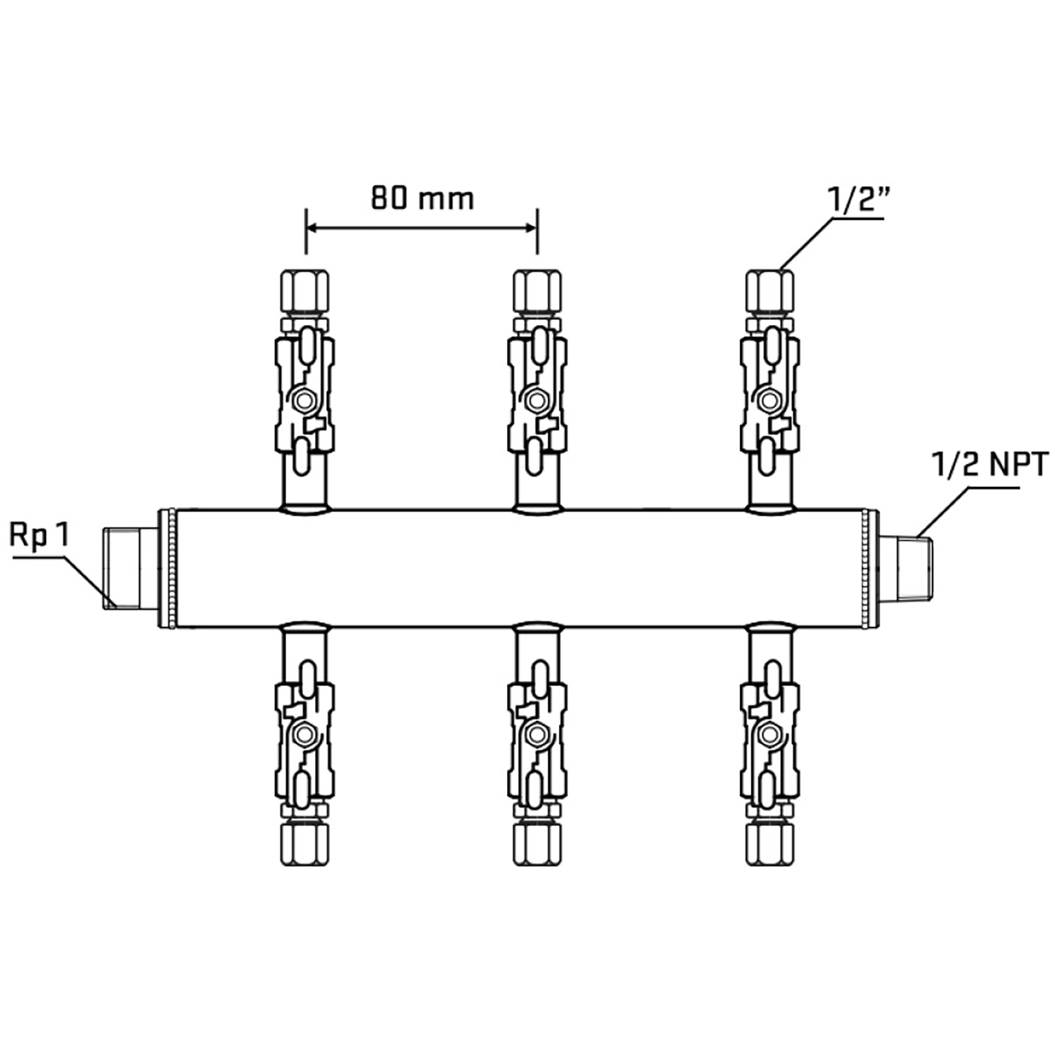 M506A050730 Manifolds Stainless Steel Double Sided