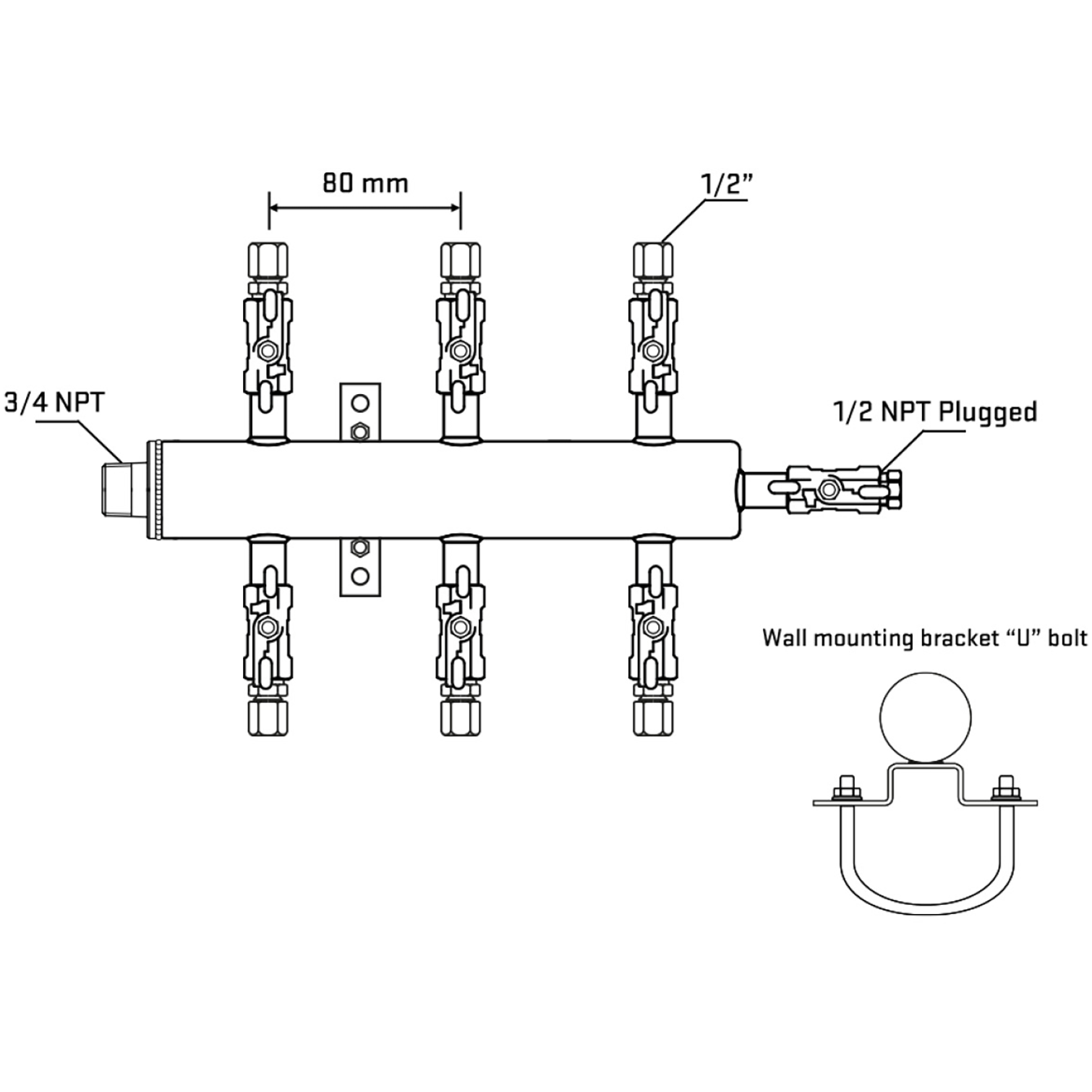 M506A050811 Manifolds Stainless Steel Double Sided