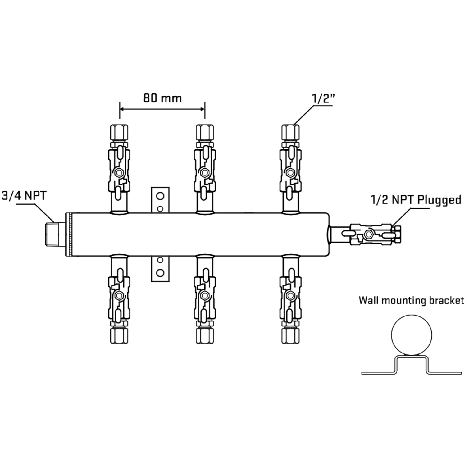 M506A050812 Manifolds Stainless Steel Double Sided