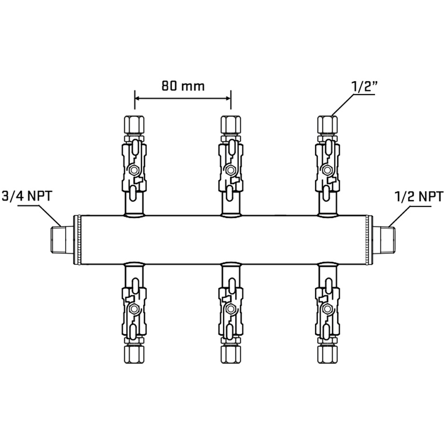 M506A050830 Manifolds Stainless Steel Double Sided