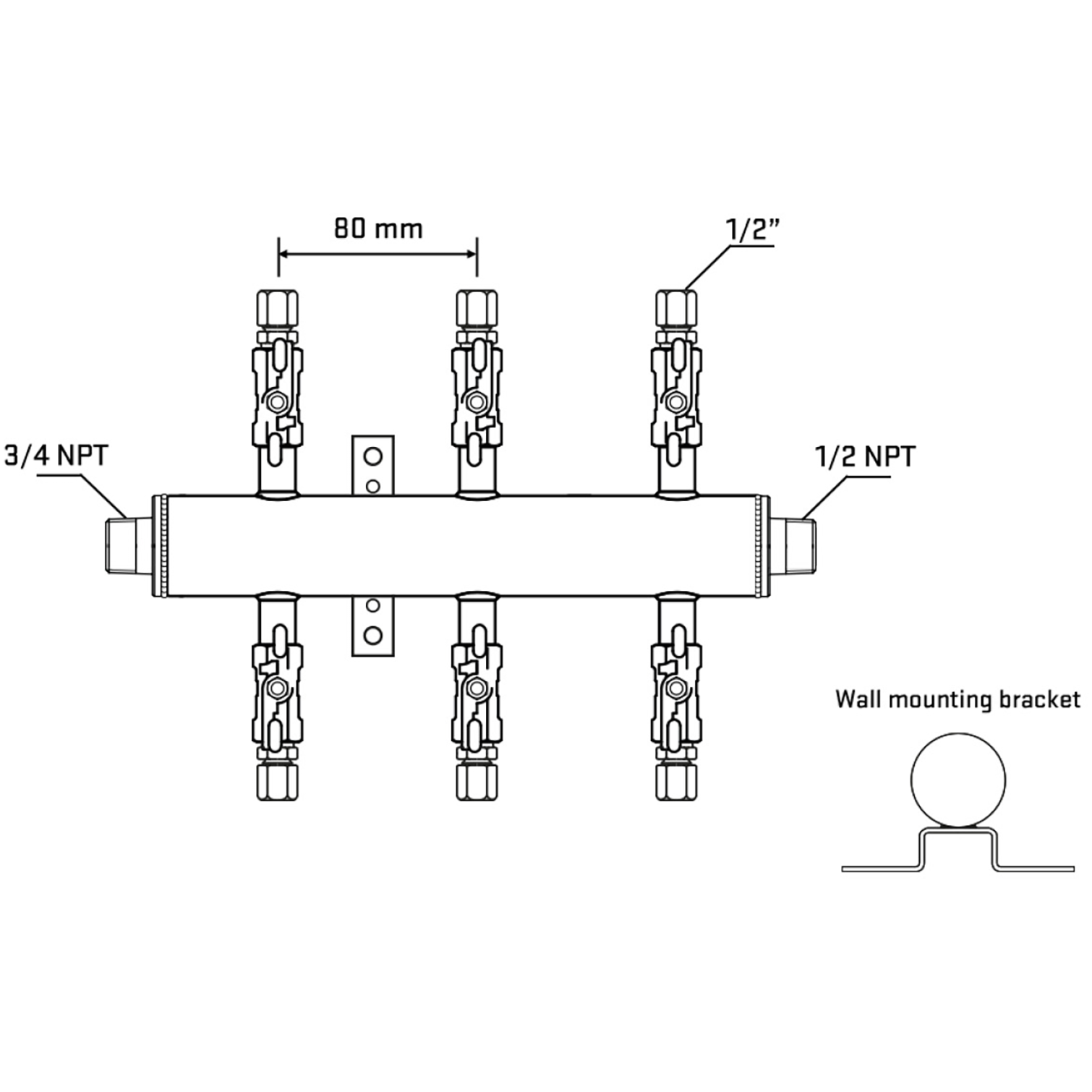 M506A050832 Manifolds Stainless Steel Double Sided