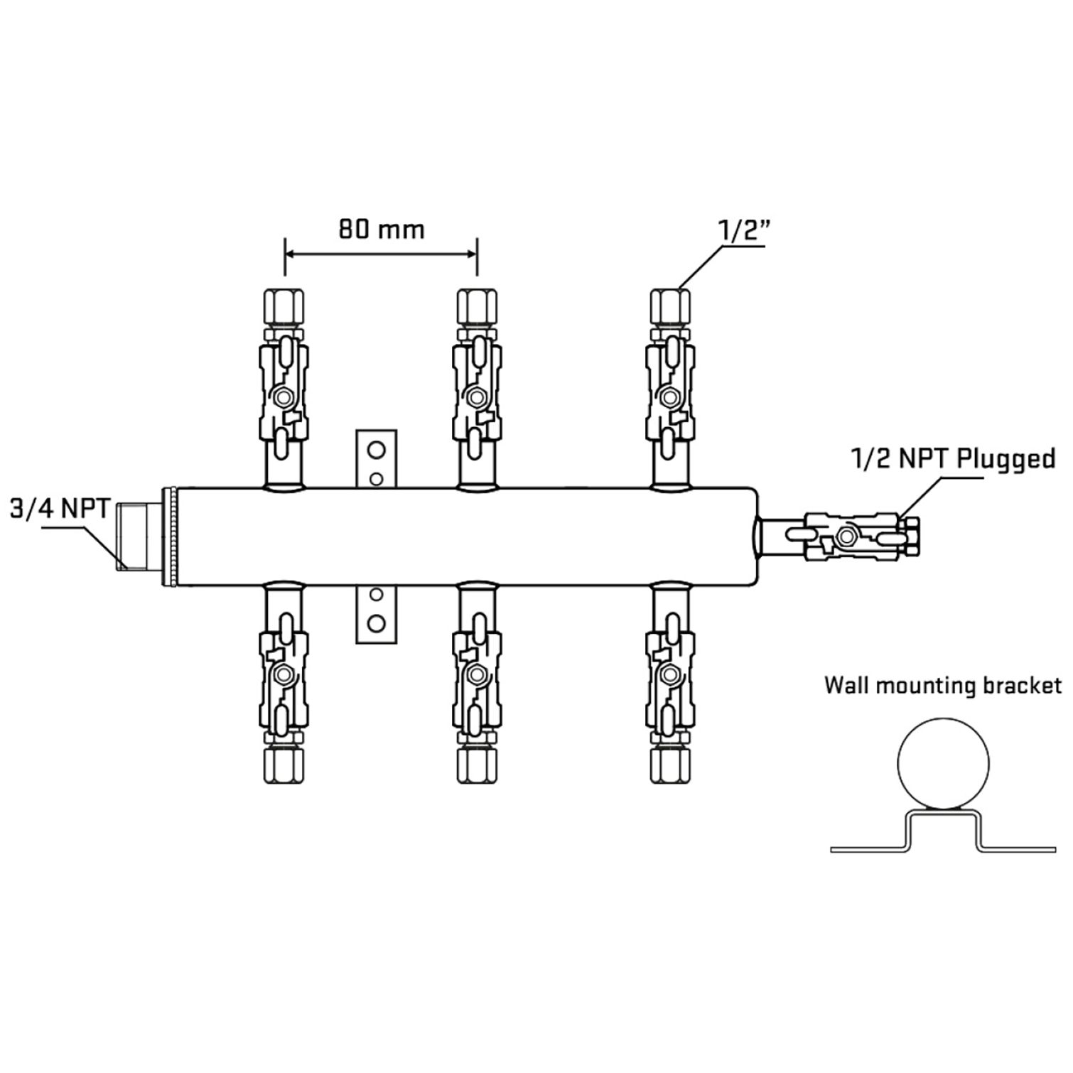 M506A051012 Manifolds Stainless Steel Double Sided