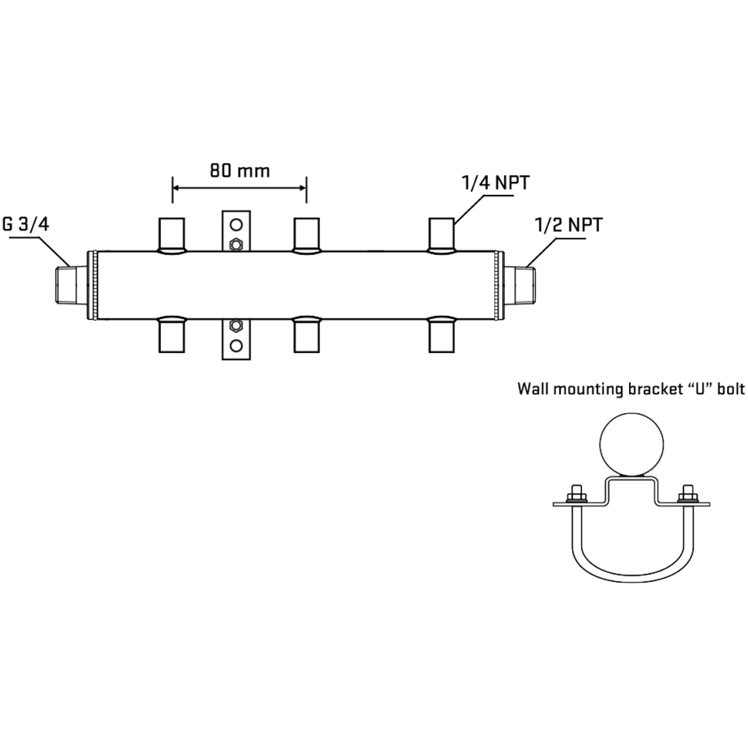 M506A070431 Manifolds Stainless Steel Double Sided