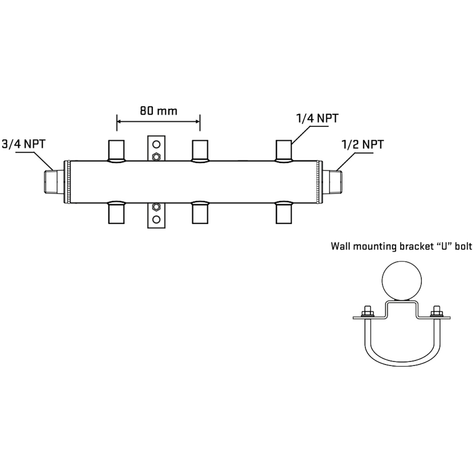 M506A070831 Manifolds Stainless Steel Double Sided