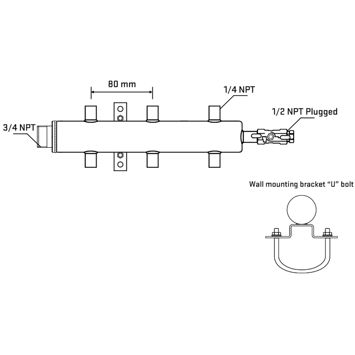 M506A071011 Manifolds Stainless Steel Double Sided