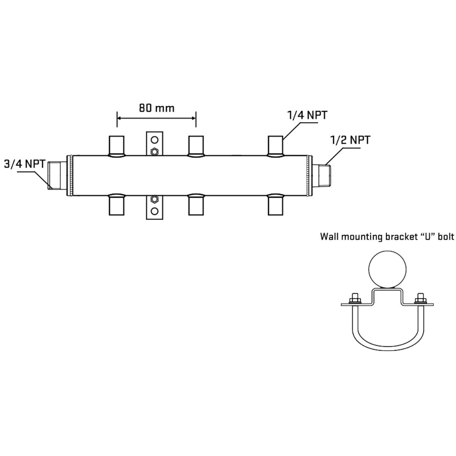 M506A071031 Manifolds Stainless Steel Double Sided