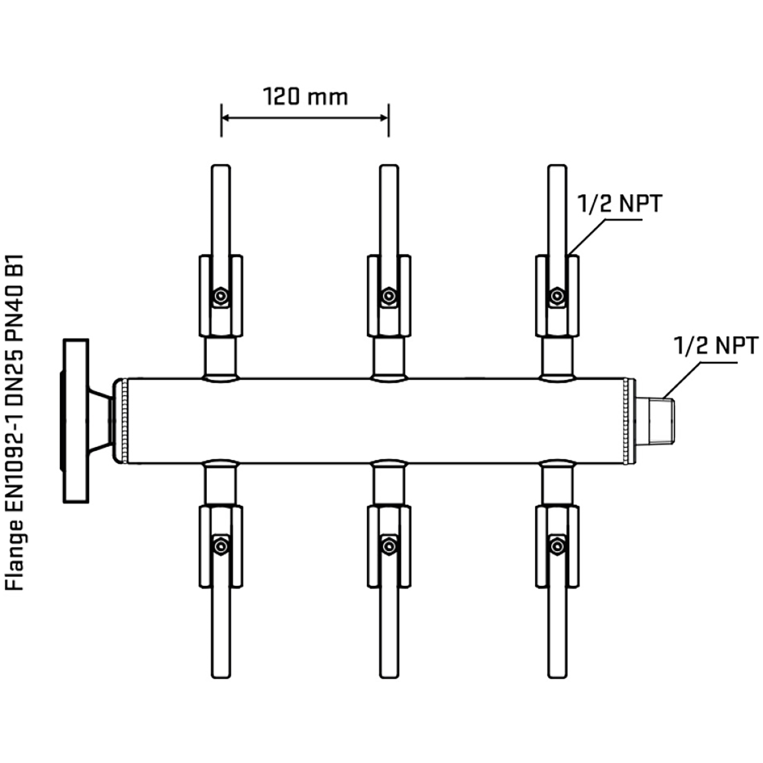 M506B080330 Manifolds Stainless Steel Double Sided