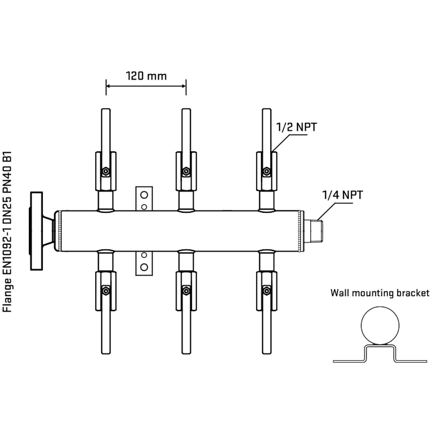 M506B080342 Manifolds Stainless Steel Double Sided