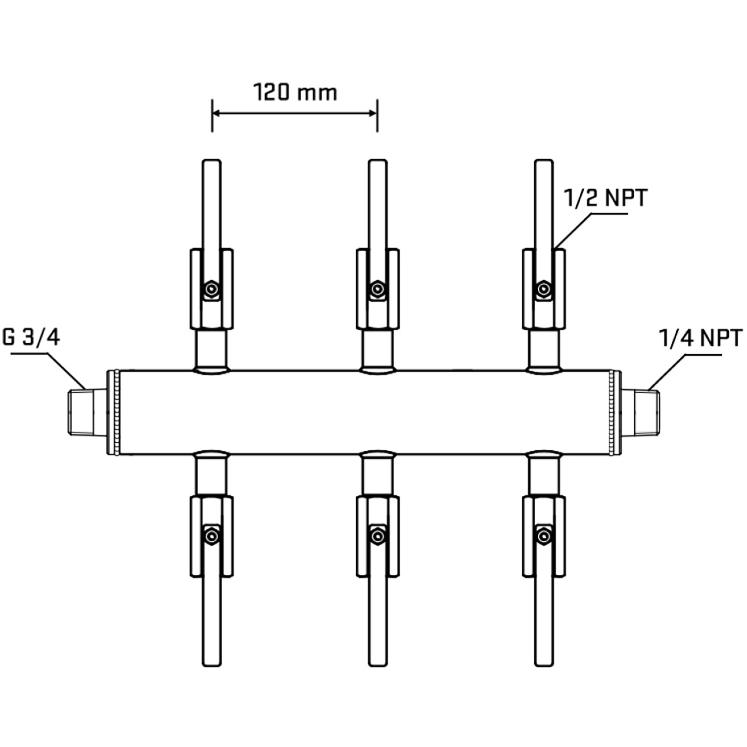 M506B080440 Manifolds Stainless Steel Double Sided