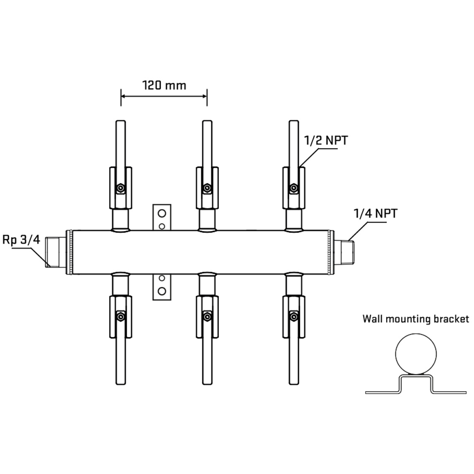 M506B080642 Manifolds Stainless Steel Double Sided