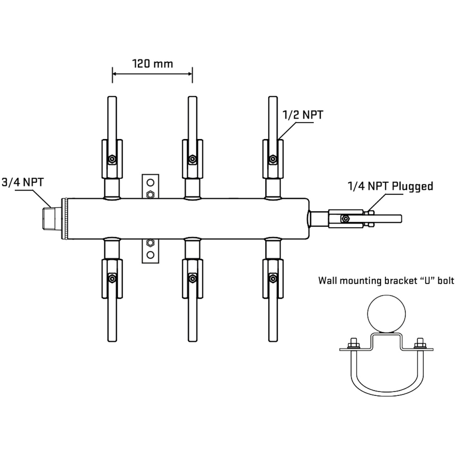 M506B080821 Manifolds Stainless Steel Double Sided