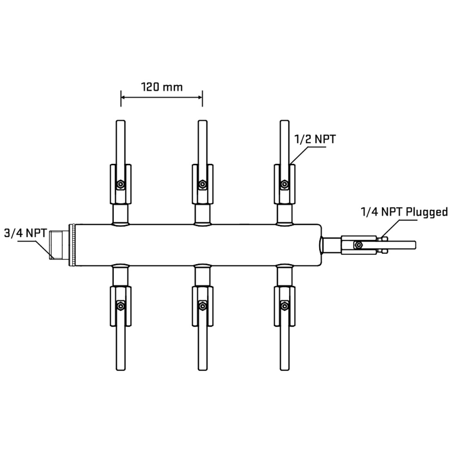 M506B081020 Manifolds Stainless Steel Double Sided