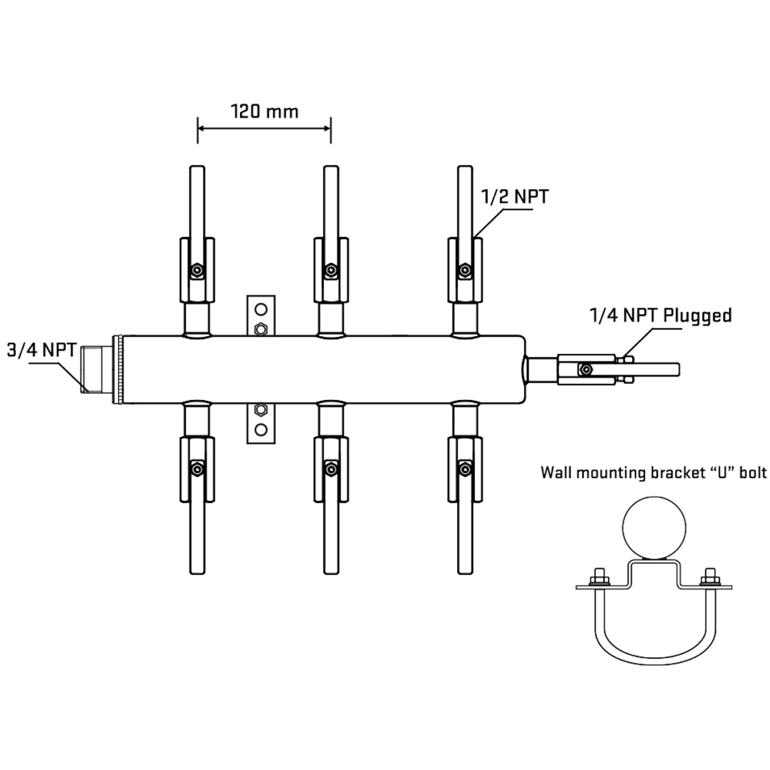 M506B081021 Manifolds Stainless Steel Double Sided